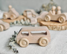 Load image into Gallery viewer, Wooden Mobile Cars - Full Set of 7 (option to add paint set)