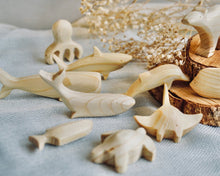 Load image into Gallery viewer, Wood carved Animal Set - Ocean (with Book option)