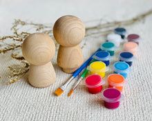 Load image into Gallery viewer, DIY Paint Set - Kokeshi Peg Dolls