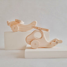 Load image into Gallery viewer, Wooden Natural Aircrafts ~ Plane & Helicopter