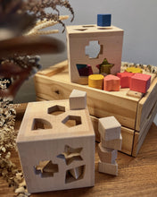 Load image into Gallery viewer, Classic Shape Sorter Cube (Color/Natural)
