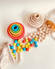 Load image into Gallery viewer, Wooden Marbles Set of 70 (Natural / Rainbow)