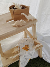 Load image into Gallery viewer, Wood carved Dinosaur Set (with book option)