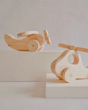 Load image into Gallery viewer, Wooden Natural Aircrafts ~ Plane & Helicopter