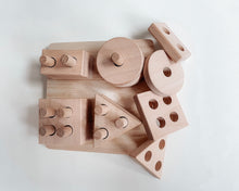 Load image into Gallery viewer, Wooden Shape Stackers (2 Types: Mixed Wood & Raw Wood)