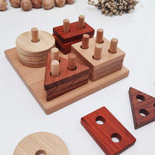 Load image into Gallery viewer, Wooden Shape Stackers (2 Types: Mixed Wood & Raw Wood)