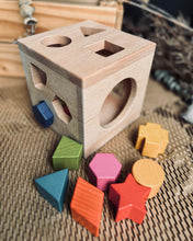 Load image into Gallery viewer, Classic Shape Sorter Cube (Color/Natural)