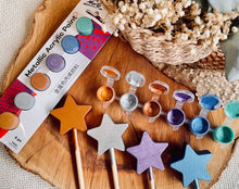 Load image into Gallery viewer, DIY Paint Set / Party Pack - Star Wands (Rainbow / Metallic Paint)