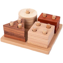 Load image into Gallery viewer, Wooden Shape Stackers (2 Types: Mixed Wood & Raw Wood)