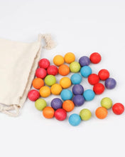 Load image into Gallery viewer, Wooden Marbles Set of 70 (Natural / Rainbow)