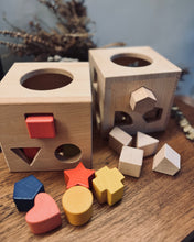 Load image into Gallery viewer, Classic Shape Sorter Cube (Color/Natural)