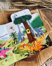 Load image into Gallery viewer, Wood carved Dinosaur Set (with book option)