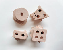 Load image into Gallery viewer, Wooden Shape Stackers (2 Types: Mixed Wood & Raw Wood)