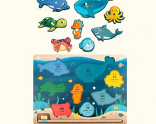 Load image into Gallery viewer, Knob Puzzle (Marine/ Fruit/ Veg/ Vehicles/ Shapes)