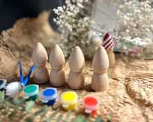 Load image into Gallery viewer, DIY Paint Kit - Pegs in Christmas Hats
