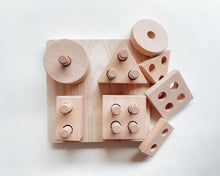 Load image into Gallery viewer, Wooden Shape Stackers (2 Types: Mixed Wood &amp; Raw Wood)
